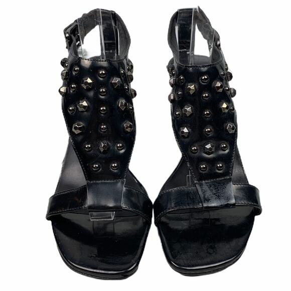 Donald Pliner Nekita Sandal Black Patent Size 6 M - Picture 1 of 8